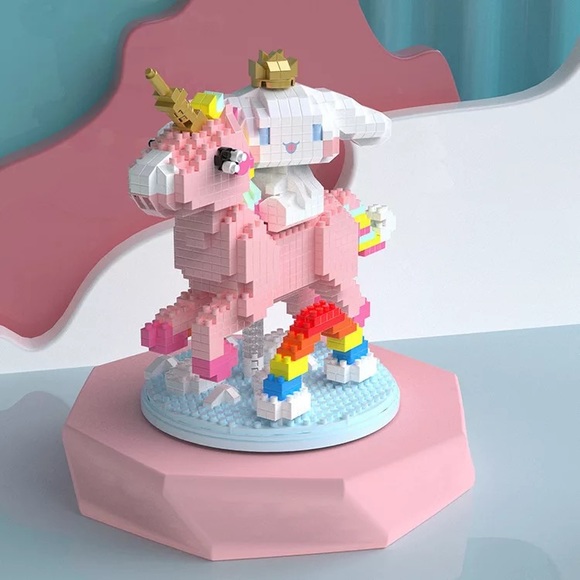 Sanrio Cinnamoroll Unicorn Rainbow Lego Nano Blocks 949 Pieces - Picture 4 of 7